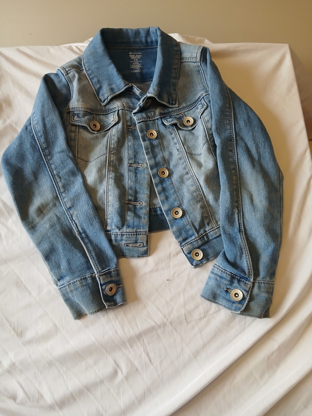 Girls Light Wash Denim Jacket - Classic Cropped Jean Jacket